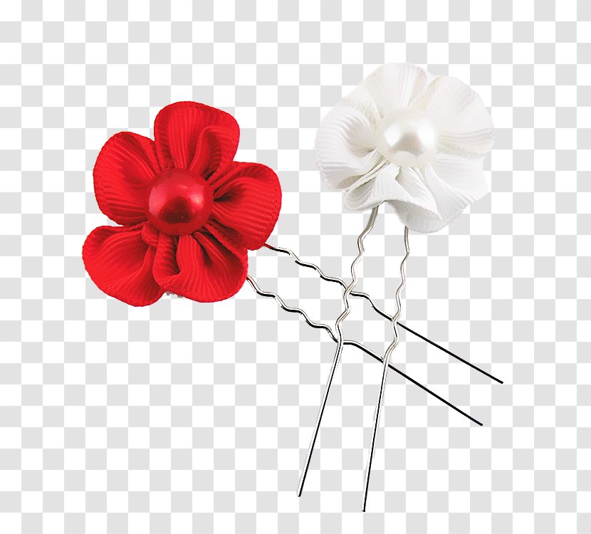 Hairpin Floral Design Barrette Bob Cut - Rose Family - Red Flowers Hair Accessories Material Transparent PNG