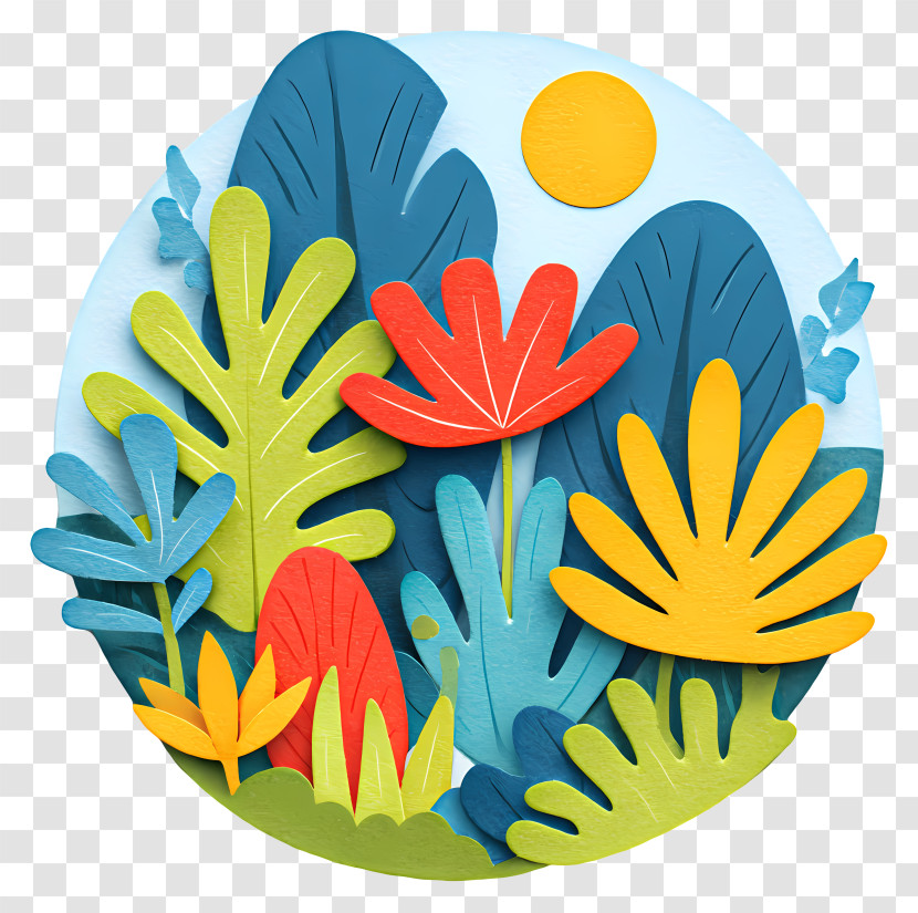 Rain Forest Scene - Colorful Plants In A Sunny Garden Transparent PNG