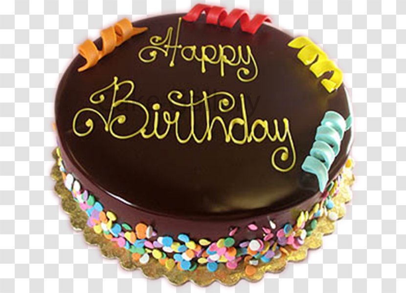 Chocolate Cake Birthday - Royal Icing - Flowers Transparent PNG