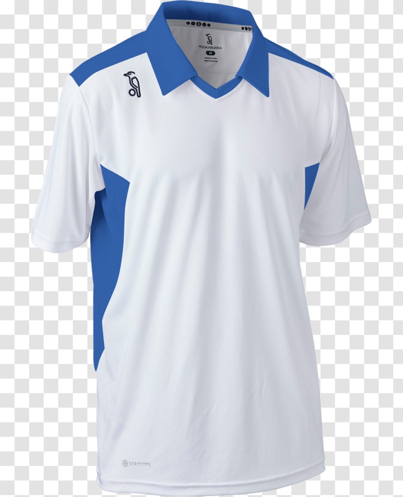 T-shirt Sleeve Collar Polo Shirt - White - Cricket Jersey Transparent PNG