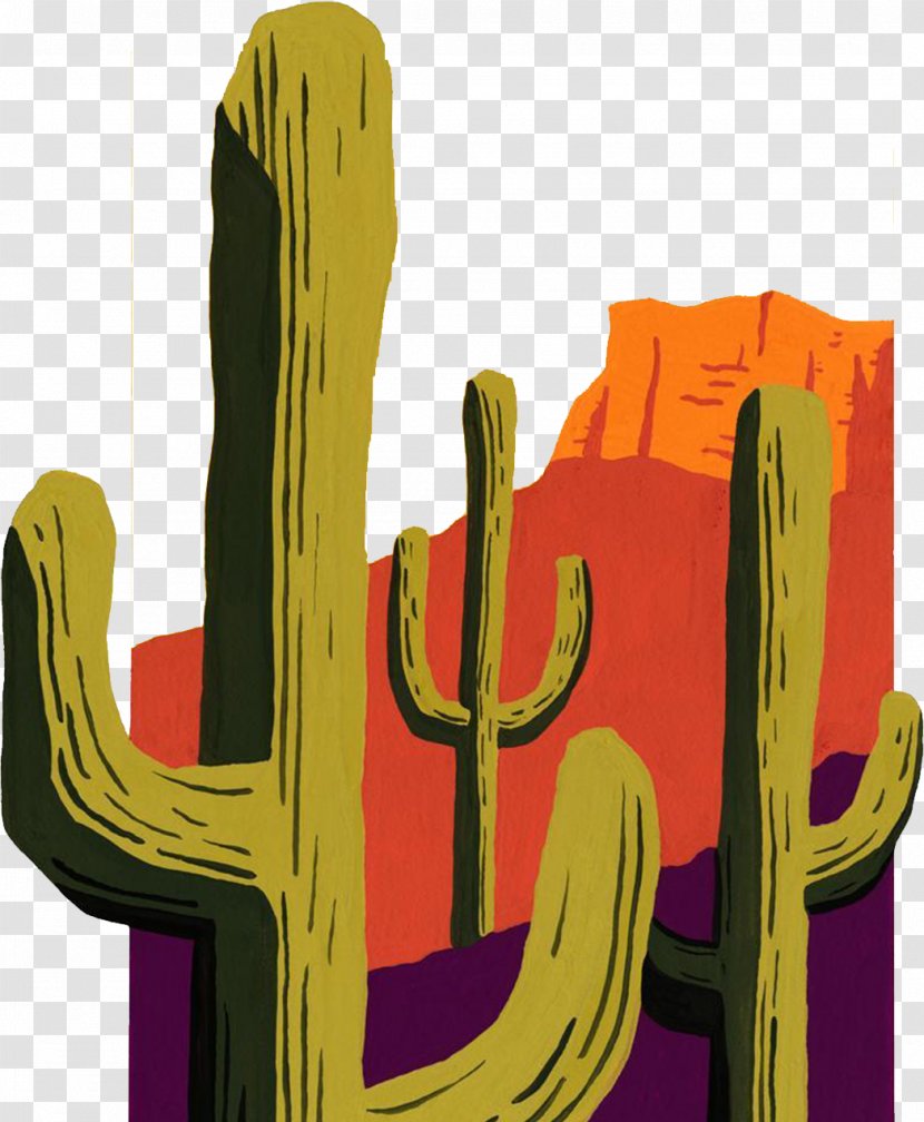 Cactaceae Sonoran Desert Saguaro Illustration - Art - Yellow Cactus Transparent PNG