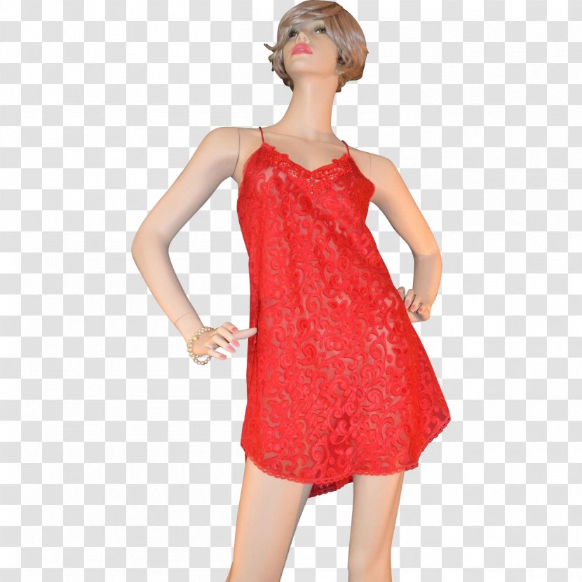 Shoulder Cocktail Dress Sleeve - Flower - Red Lace Transparent PNG