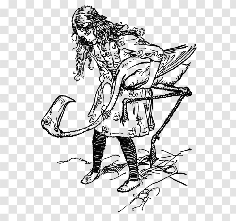 London Alice's Adventures In Wonderland The Mad Hatter Illustration - Tree - Woman Holding A Bird Transparent PNG