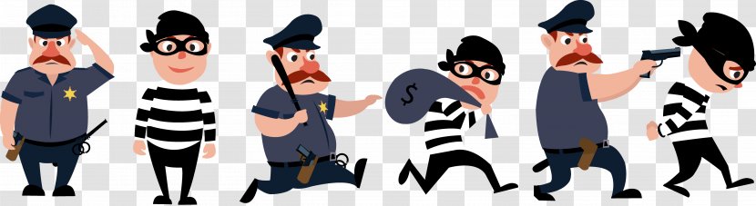 Theft Euclidean Vector - Silhouette - Policeman And Thief Transparent PNG