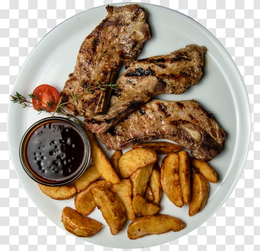 Potato Wedges Barbecue Mixed Grill Spare Ribs Chicken As Food Transparent PNG