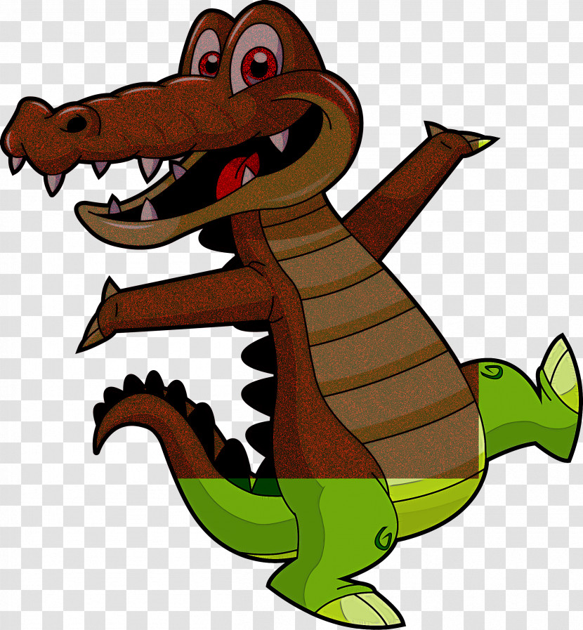 Cartoon Crocodile Reptile Crocodilia Animal Figure Transparent PNG