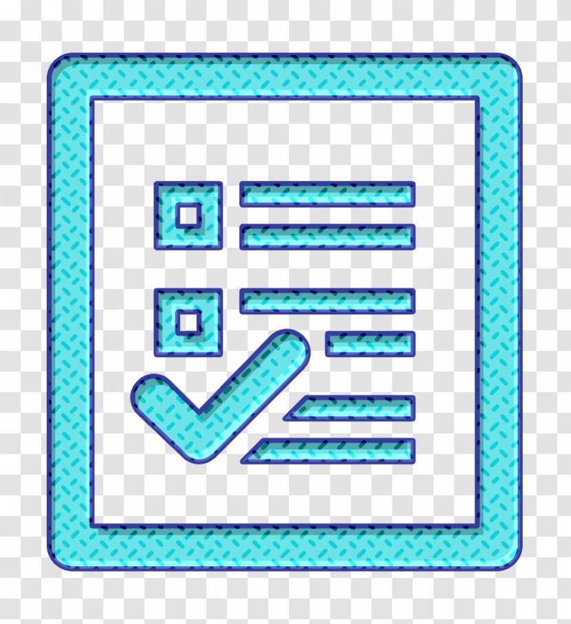 Check Icon Reminder To Do - Turquoise - Rectangle Technology Transparent PNG