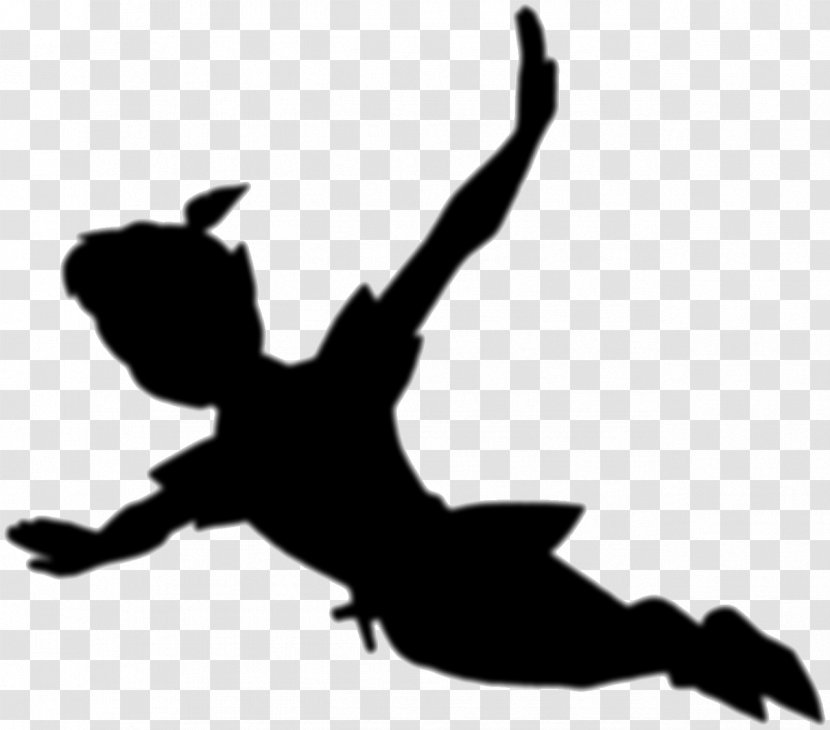 Peter Pan Tinker Bell Wendy Darling Captain Hook Silhouette - Monochrome Photography Transparent PNG