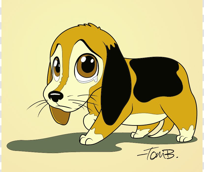Beagle Puppy Cartoon Drawing Clip Art - Paw - Sad Cartoons Images Transparent PNG