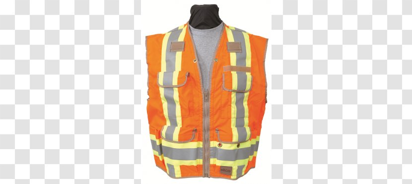 Gilets High-visibility Clothing Safety Personal Protective Equipment - Orange Transparent PNG