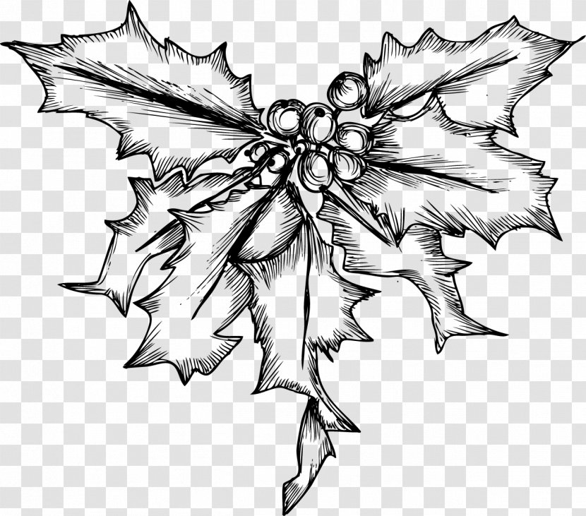 Holly Mistletoe Christmas Illustration - Flower Transparent PNG