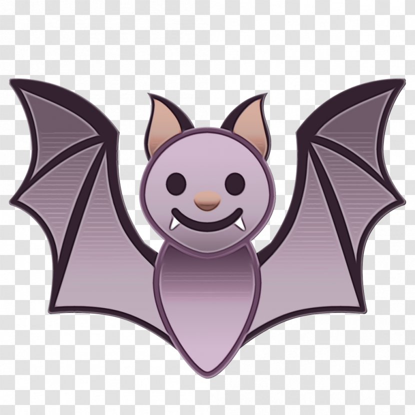 Line Emoji - Thumb Signal - Vampire Bat Purple Transparent PNG