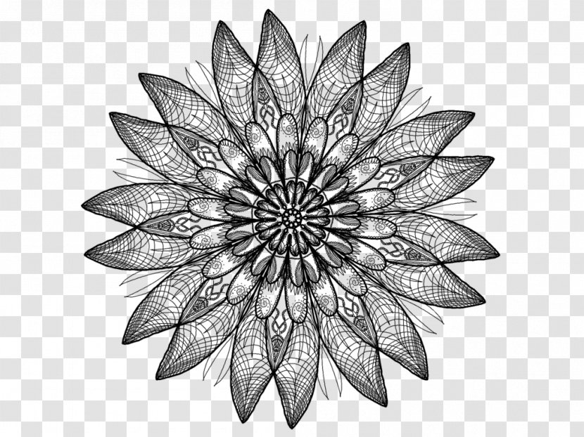 Floral Symmetry Drawing - Symmetric Transparent PNG