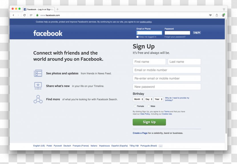 Facebook Login Social Media - Software Transparent PNG