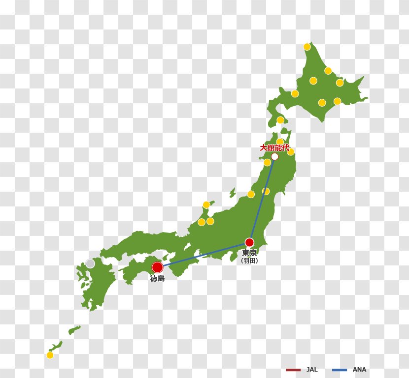 Prefectures Of Japan Blank Map - Airport Transparent PNG