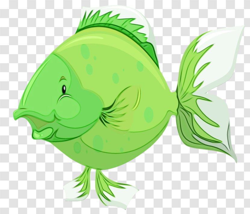 Green Clip Art Fish Butterflyfish - Wet Ink Transparent PNG