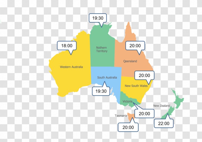 Australia New Zealand World Map Time Zone Transparent PNG