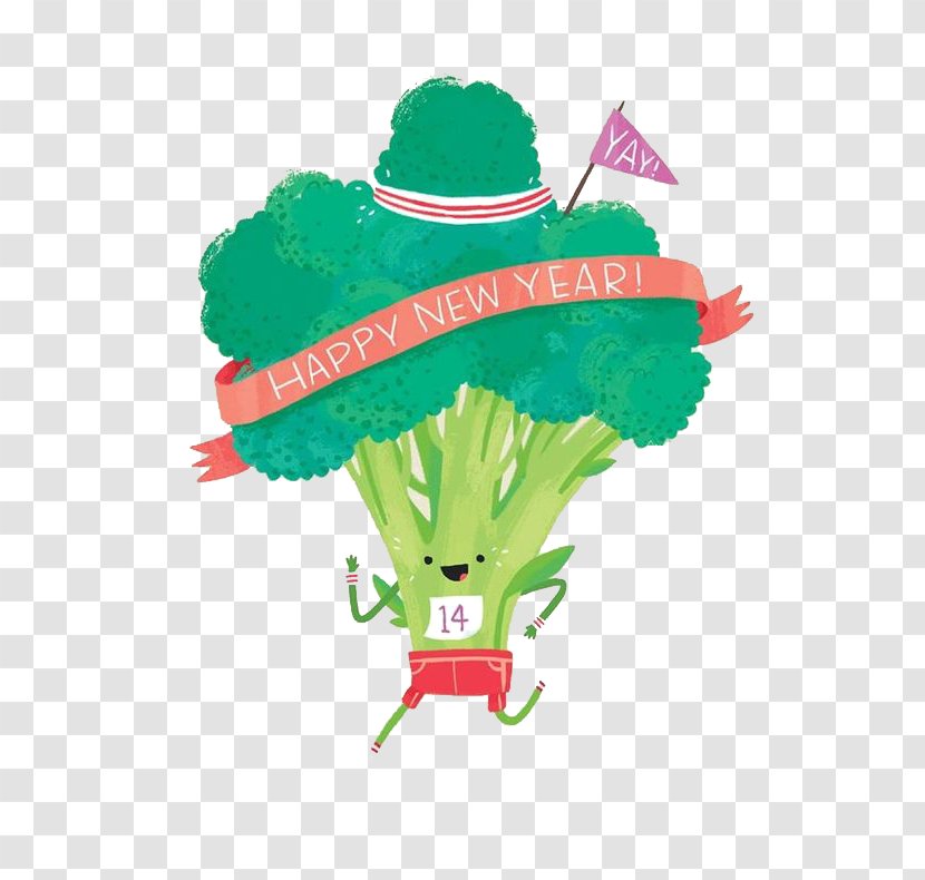 New Years Resolution Vegetable Eating Illustration - Hand-painted Cauliflower Transparent PNG