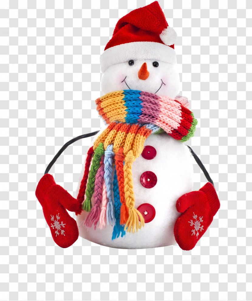 Hoodie Snowman Sweater Christmas Scarf - Shopping - Wearing Red Mittens Transparent PNG