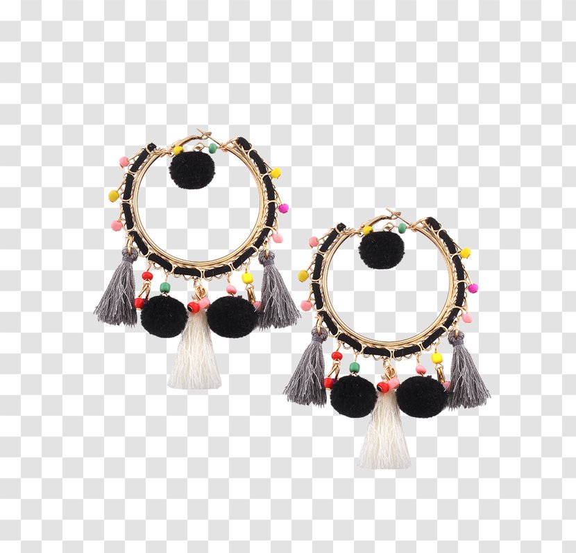 Earring Tassel Pom-pom Jewellery Fringe - Dress - Beaded Earrings Transparent PNG