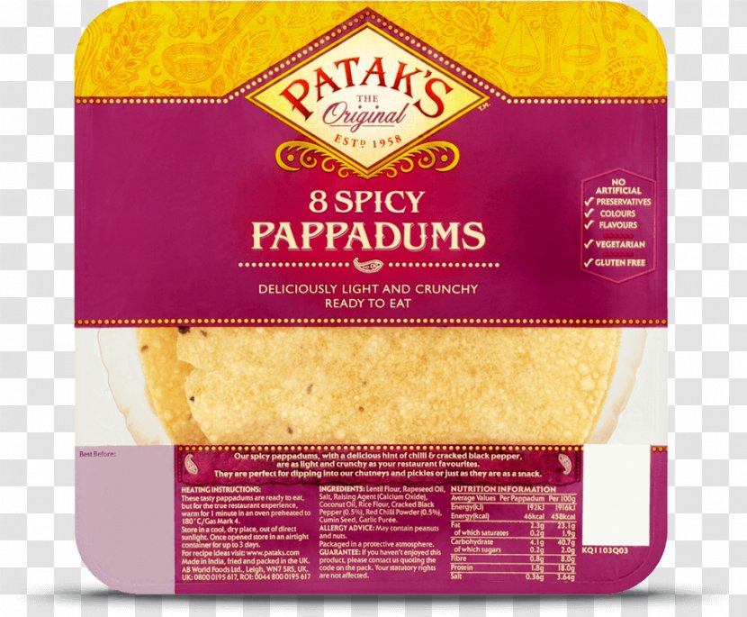 Papadum Indian Cuisine Chutney Chicken Tikka Masala Naan - Recipe - Garlic Transparent PNG