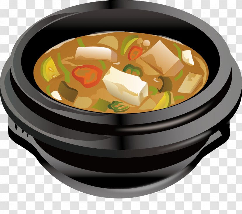 Nabemono Dish Cartoon Illustration - Cuisine - Hand-painted Stone Pot Dishes Transparent PNG