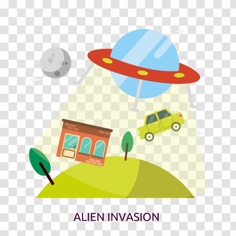 Clip Art Vector Graphics Illustration Image Design - Yellow - Alien Spaceship Transparent PNG