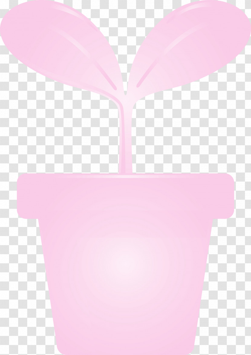 Pink Heart Flowerpot Transparent PNG
