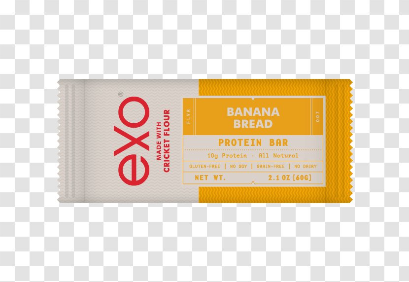 Exo Inc Protein Bar Cricket Flour Energy - Diet - Banana Bread Transparent PNG