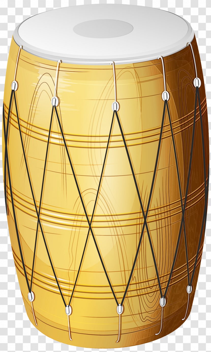 Drum Yellow Musical Instrument Membranophone Hand - Watercolor - Percussion Transparent PNG