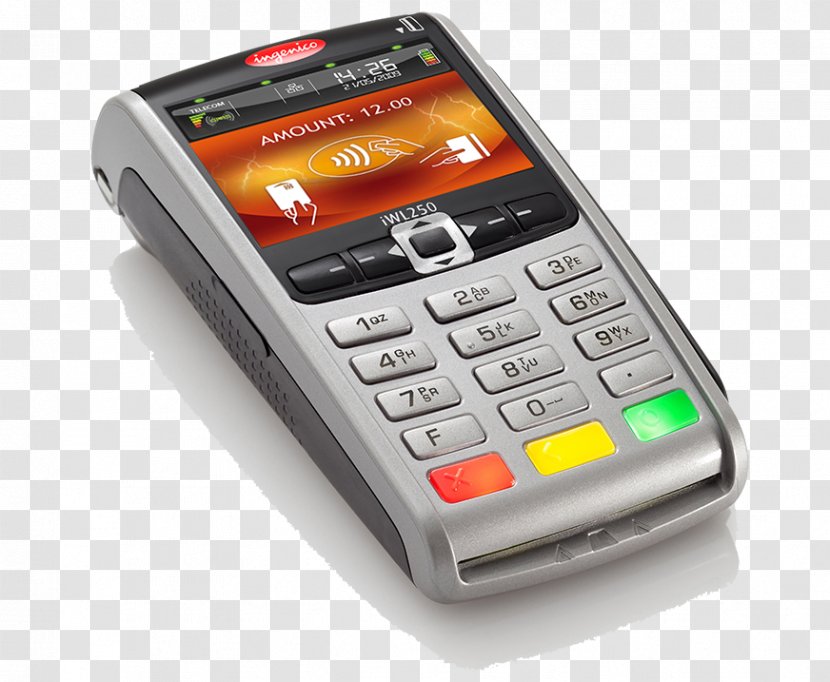 Payment Terminal Ingenico Wireless Contactless Mobile Phones - Electronic Device Transparent PNG