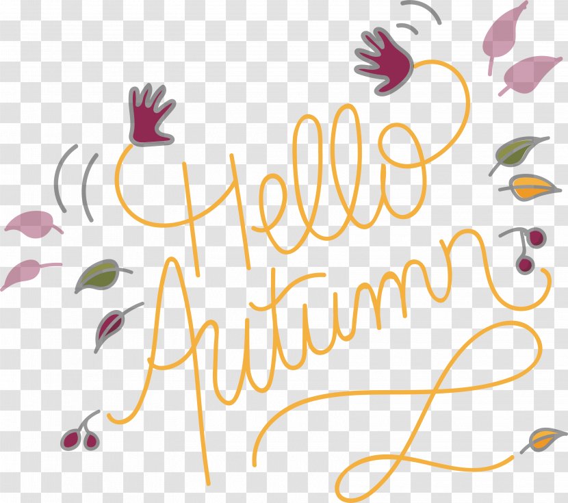 Autumn Logo Handwriting Recognition - Designer - Handwriting, Hello Transparent PNG