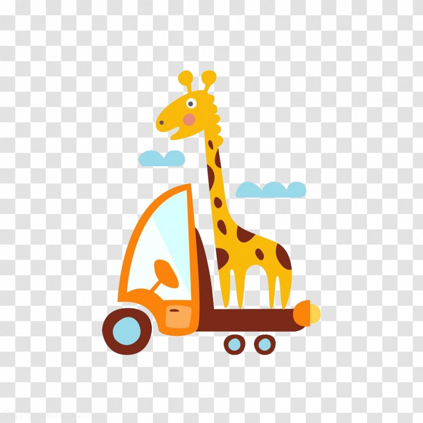 Drawing Photography Illustration - Northern Giraffe - Cute Cartoon Car Transparent PNG