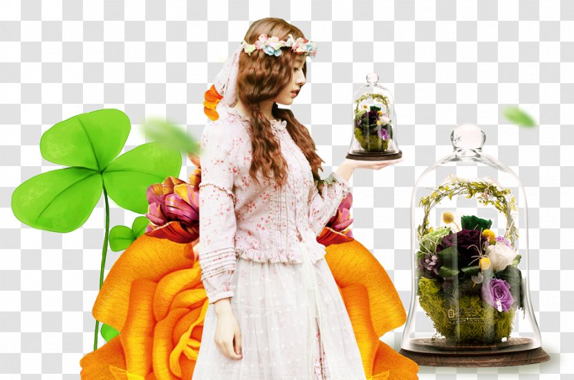 Taobao Download - Designer - Dress Beautiful Flowers Transparent PNG