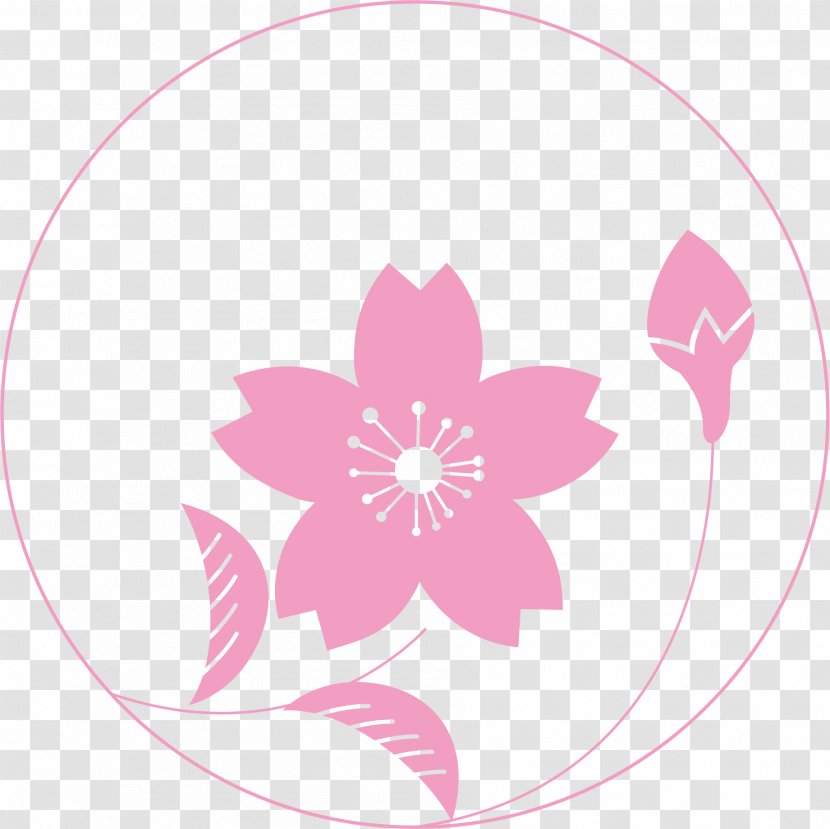 Cherry Blossom Paper Label - Floral Design - Pink Cartoon Tag Transparent PNG