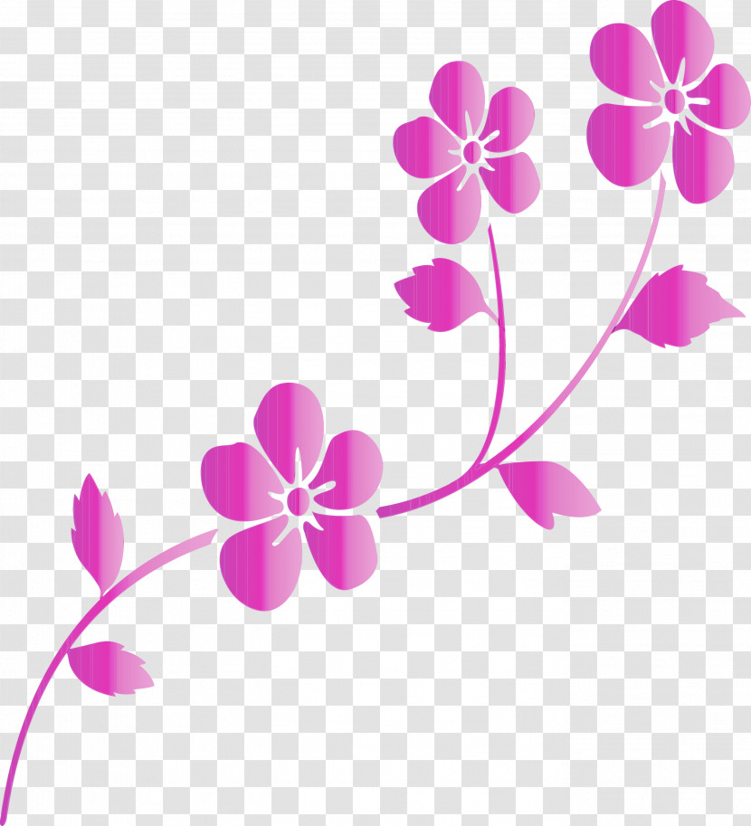 Pink Flower Plant Pedicel Violet Transparent PNG