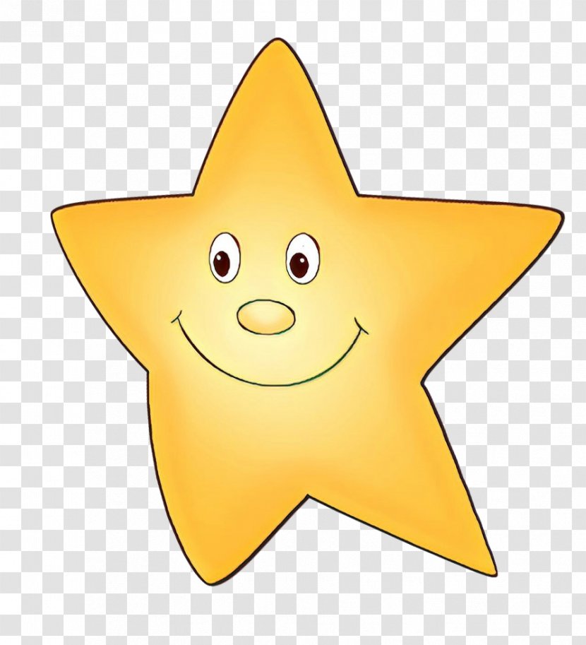 Yellow Star Smile Smiley Icon - Cartoon Transparent PNG