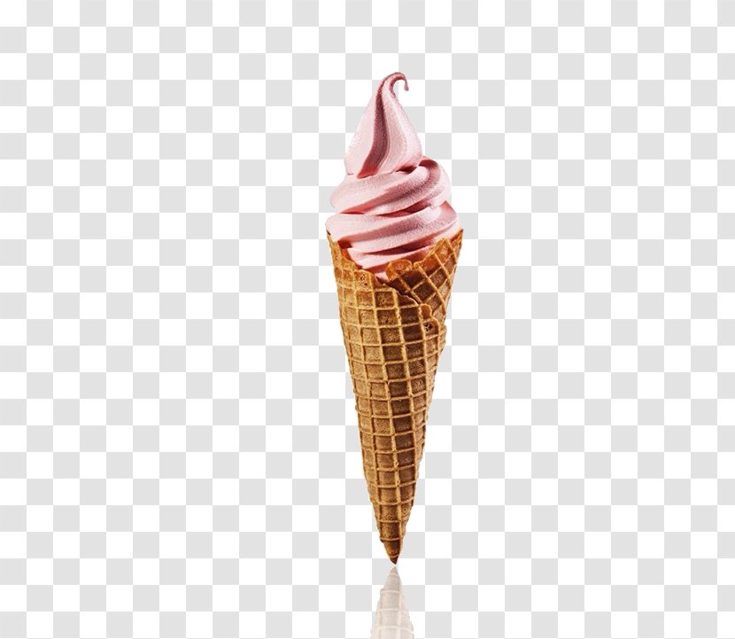 Ice Cream Cone Strawberry Snow - Cones Transparent PNG
