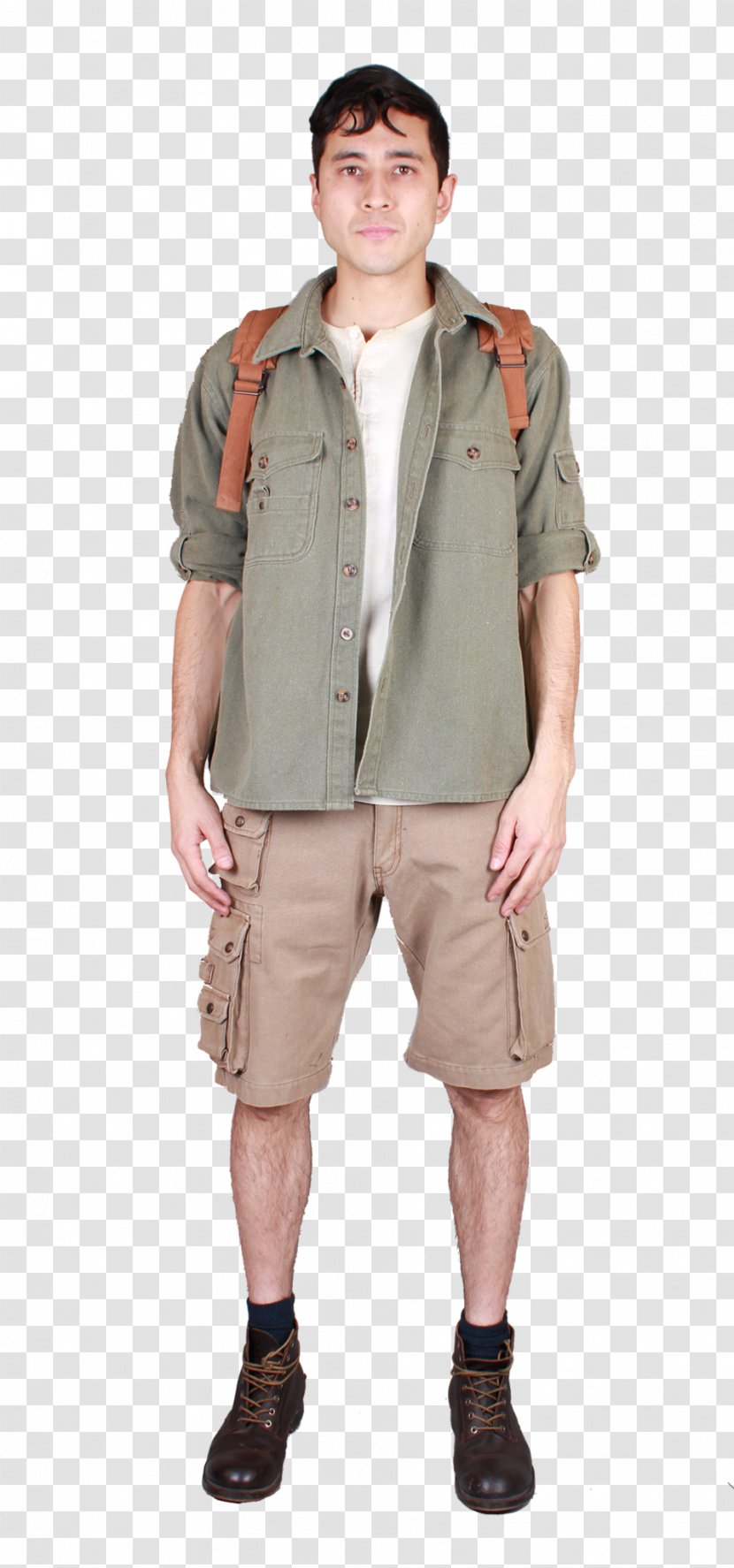 Gilets Shoulder Khaki Sleeve Pants - Men Vest Transparent PNG
