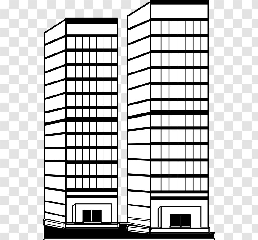 Building Skyscraper Coloring Book Line Art Clip - Rectangle - White Cliparts Transparent PNG