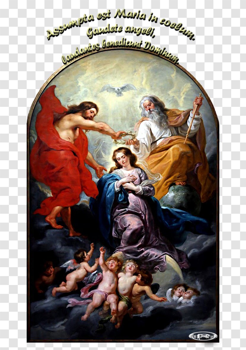 Painting Coronation Of The Virgin Queen Heaven Christianity Ave Maria - Catholic Church Transparent PNG
