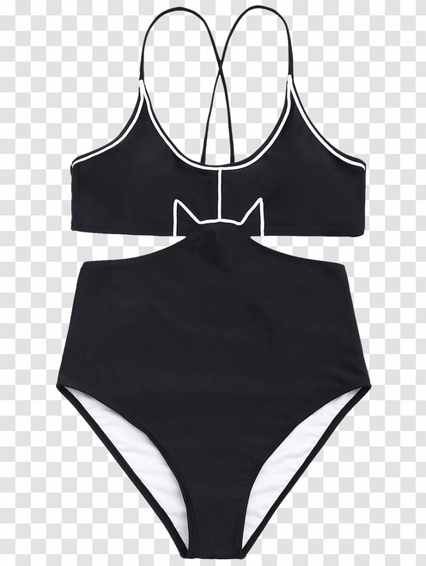Monokini One-piece Swimsuit Woman Halterneck - Flower Transparent PNG