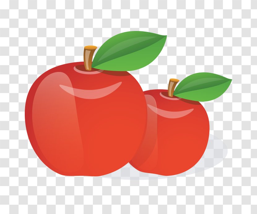 Apple Cartoon Food - Malpighia - Vector Transparent PNG