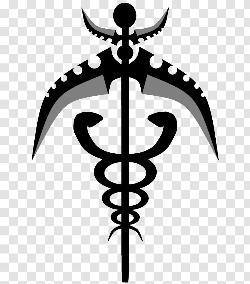 Death Staff Of Hermes Weapon Spear Medicine - Profession - Black And White Transparent PNG