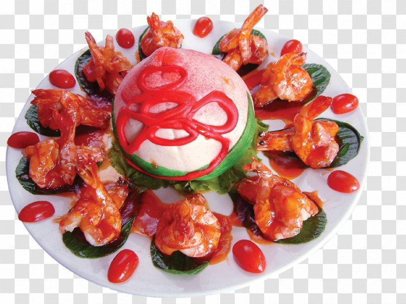 Longevity Peach Lobster Vegetarian Cuisine - Crayfish Transparent PNG
