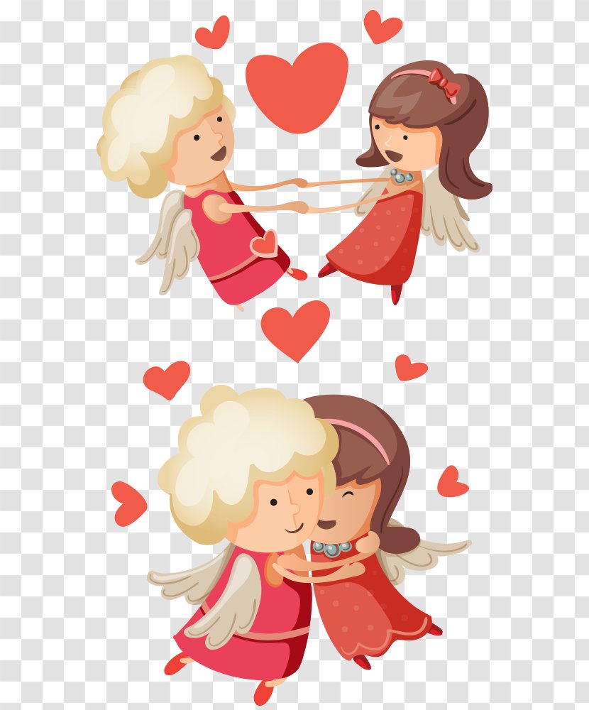 Cupid Drawing Illustration - Heart - Wedding Couple Element Transparent PNG