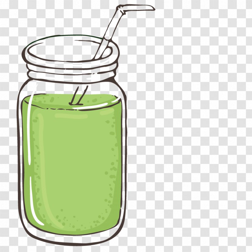 Smoothie Apple Juice Milkshake - Glass Bottle - Vector Squeeze Transparent PNG