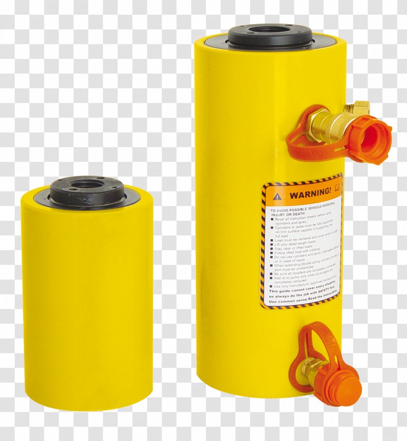 Hydraulics Hydraulic Cylinder Pump Single- And Double-acting Cylinders - Yellow - Single Transparent PNG