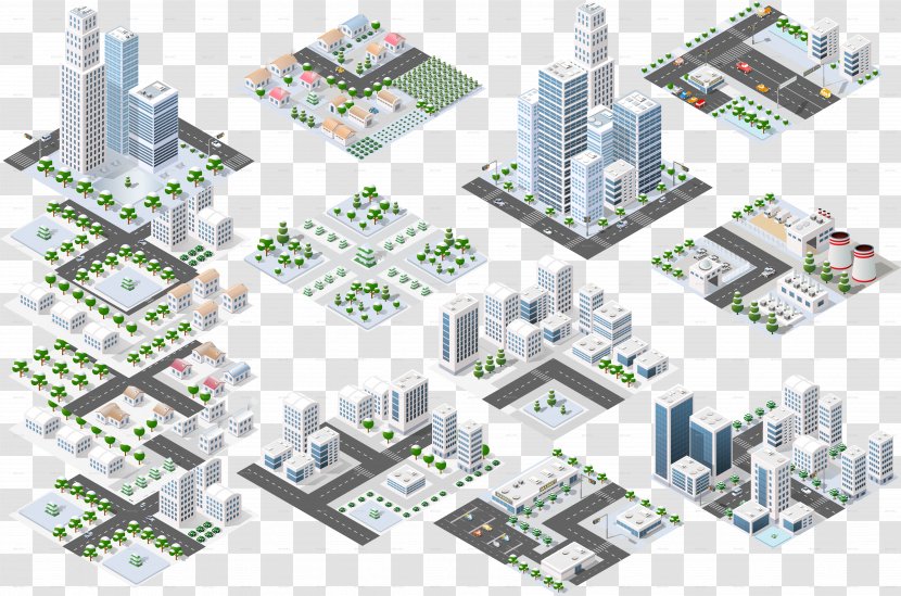 Isometric Exercise Projection Architecture Building - City Transparent PNG