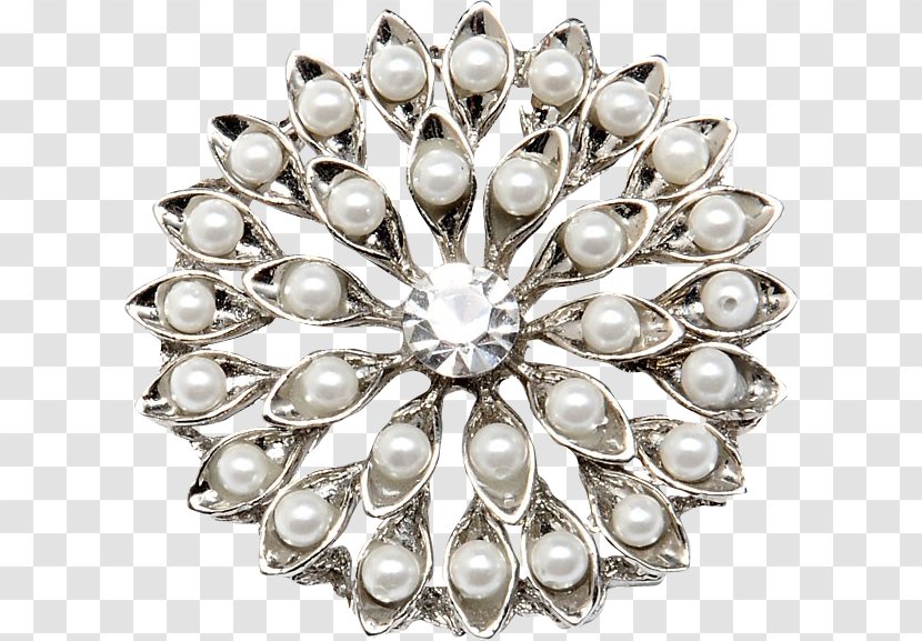 Pearl Earring Brooch Jewellery Fibula - Gold Transparent PNG